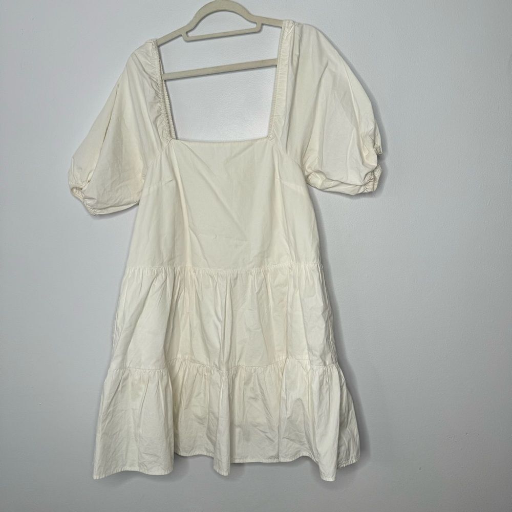 Moodie white babydoll dress size small
